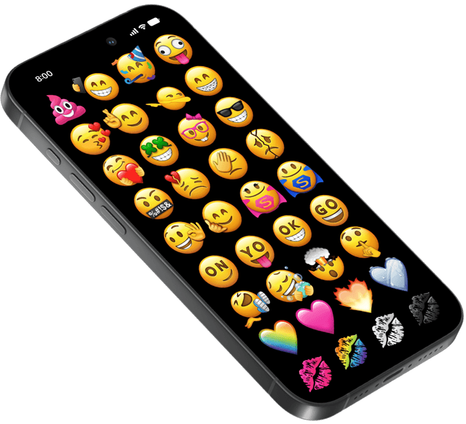 iPhone with app screenshot