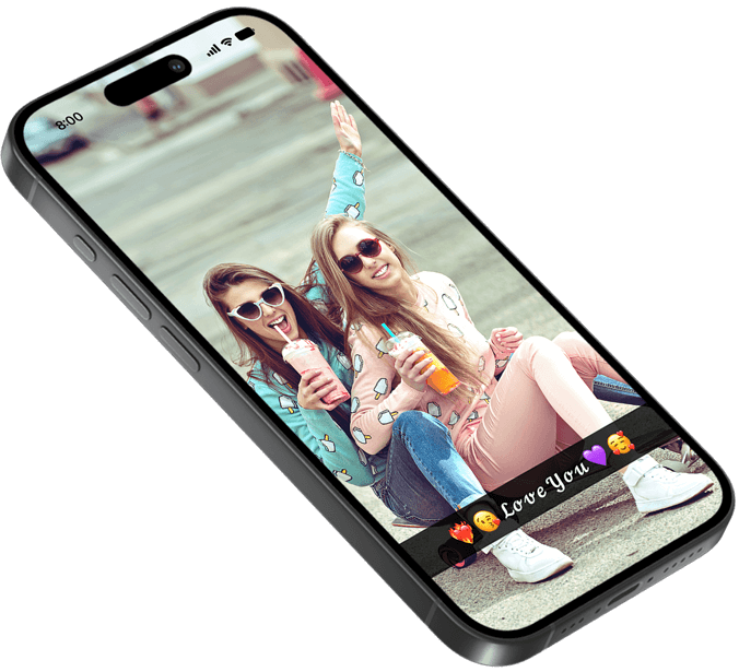 iPhone with app screenshot